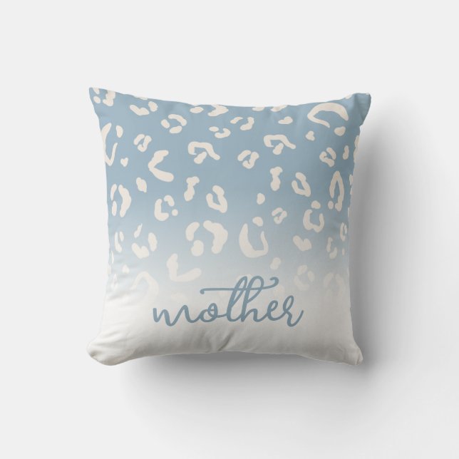 Personalisiert Blue Leopard Pattern Script Mother Kissen (Vorderseite)