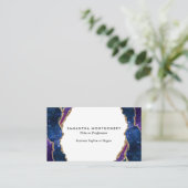 Personalisiert Blue Lila Aqua Gold Veins Agate Visitenkarte (Stehend Vorderseite)