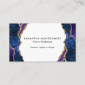 Personalisiert Blue Lila Aqua Gold Veins Agate Visitenkarte (Vorderseite)