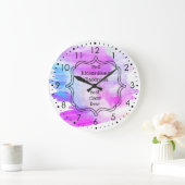 Personalisiert-Blue-Lila-Klassenlehrer Große Wanduhr (Zuhause)