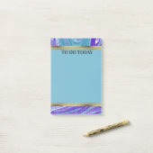 Personalisiert Blue Lila Marble 4x6 Post-it Klebezettel (Auf Schreibtisch)