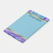 Personalisiert Blue Lila Marble 4x6 Post-it Klebezettel (angewinkelt)