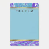 Personalisiert Blue Lila Marble 4x6 Post-it Klebezettel (Vorderseite)