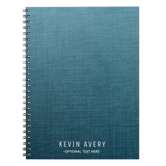 Personalisiert Blue Linen Texture Notizblock (Vorderseite)