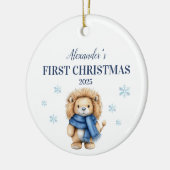 Personalisiert Blue Lion Baby First Christmas Keramik Ornament (Links)
