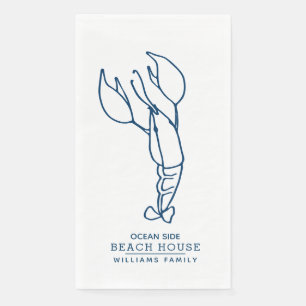Personalisiert Blue Lobster - Beach House Serviette