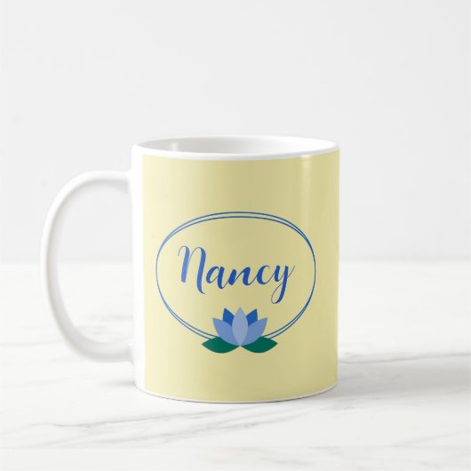 Personalisiert Blue Lotus Blume Gelbe Kaffeepause Kaffeetasse (Links)