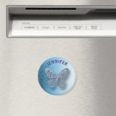 Personalisiert Blue Mandala und Butterfly Magnet (In Situ (Geschirrspüler))