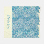 Personalisiert Blue Marigold Vintager gemusterter Fleecedecke (Vorderseite (Horizontal))