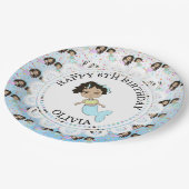 Personalisiert Blue Mermaid Birthday Teller (Schrägansicht)
