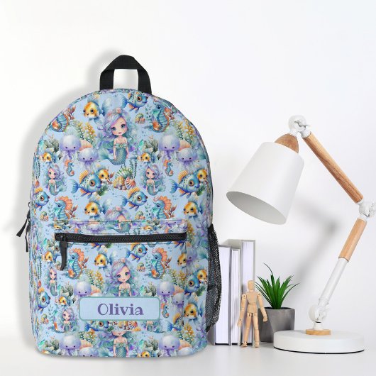 Personalisiert Blue Mermaid Rucksack