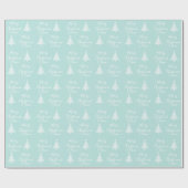 Personalisiert Blue Merry Weihnachtswrapping Paper Geschenkpapier (Flach)