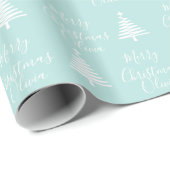 Personalisiert Blue Merry Weihnachtswrapping Paper Geschenkpapier (Rolleneckpunkt)