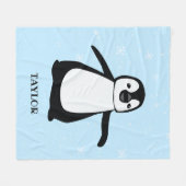 Personalisiert Blue modern schneebedeckter niedlic Fleecedecke (Vorderseite (Horizontal))