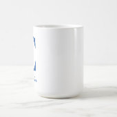 Personalisiert Blue Monogram Initial und Name Kaffeetasse (Mittel)