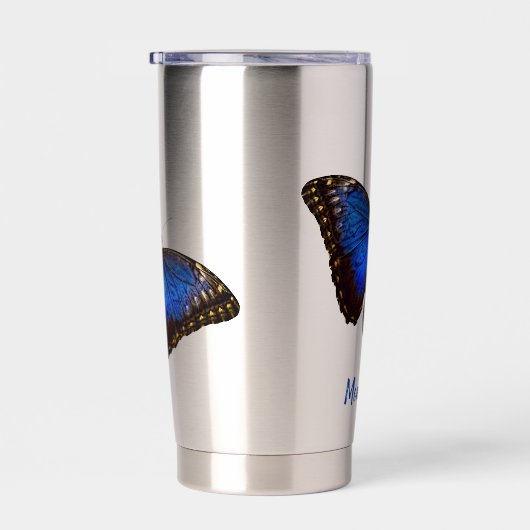 Personalisiert Blue Morpho Butterfly Wasserflasche Thermobecher (Rechts)