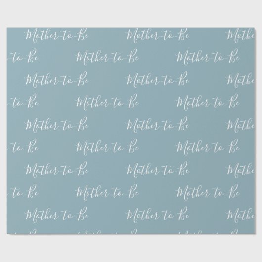 Personalisiert Blue Mother-to-Be Script Baby Showe Geschenkpapier (Flach)