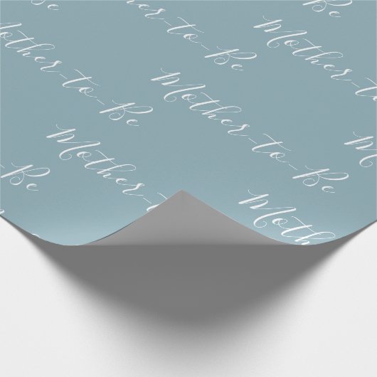 Personalisiert Blue Mother-to-Be Script Baby Showe Geschenkpapier (Ecke)