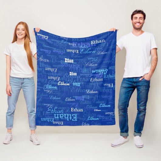 Personalisiert Blue-Name des benutzerdefinierten J Fleecedecke (Beispiel)