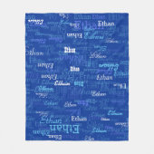 Personalisiert Blue-Name des benutzerdefinierten J Fleecedecke (Vorderseite)