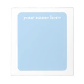 Personalisiert Blue Notepad Notizblock (Vorderseite)