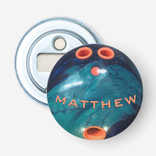 Personalisiert Blue Orang Bowling Ball Flaschenöff Flaschenöffner