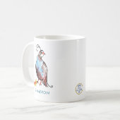 Personalisiert Blue Partridge Pee Boho Holiday Kaffeetasse (Vorderseite Links)