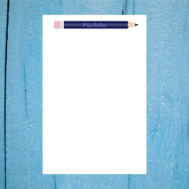 Personalisiert Blue Pencil Lehrer Custom Briefpapier