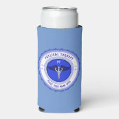 Personalisiert Blue Physical Therapy Caduceus Selters Dosenkühler (Seltzer Vorderseite)