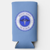 Personalisiert Blue Physical Therapy Caduceus Selters Dosenkühler (Vorderseite)
