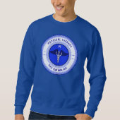 Personalisiert Blue Physical Therapy Caduceus Sweatshirt (Vorderseite)