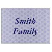 Personalisiert Blue Polka Dot Cutting Board Schneidebrett (Vorderseite)