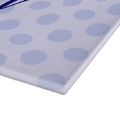 Personalisiert Blue Polka Dot Cutting Board Schneidebrett (Ecke)