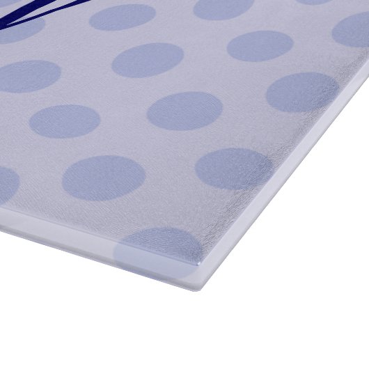 Personalisiert Blue Polka Dot Cutting Board Schneidebrett (Ecke)