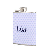 Personalisiert Blue Polka Dot Flask Flachmann (Links)