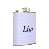 Personalisiert Blue Polka Dot Flask Flachmann (Rechts)