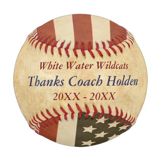 Personalisiert Blue Red Baseball Coach Danke (Vorderseite)