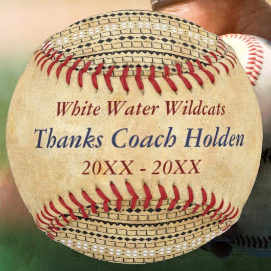Personalisiert Blue Red Baseball Coach Danke