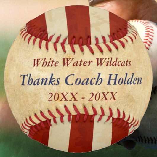 Personalisiert Blue Red Baseball Coach Danke