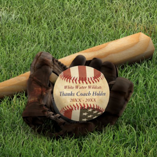 Personalisiert Blue Red Baseball Coach Danke