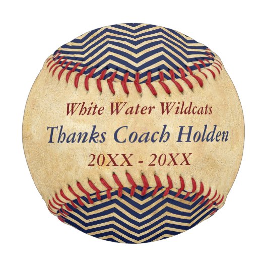 Personalisiert Blue Red Baseball Coach Danke (Vorderseite)