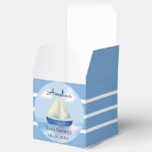 Personalisiert Blue Sailboat Baby Dusche Geschenkschachtel (Geöffnet)