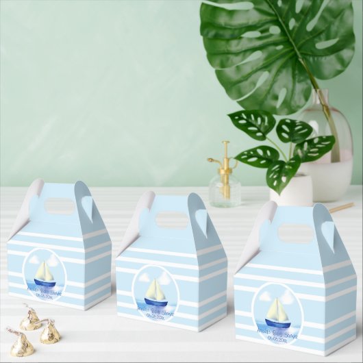 Personalisiert Blue Sailboat Baby Dusche Geschenkschachtel (Zahlreiche)