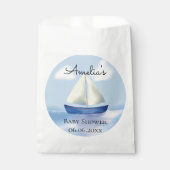 Personalisiert Blue Sailboat Baby Dusche Geschenktütchen (Vorderseite)
