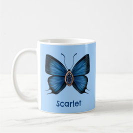 Personalisiert Blue Sapphire Butterfly Gemstone Kaffeetasse