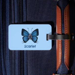 Personalisiert Blue Sapphire Peacock Royal Butterf Gepäckanhänger