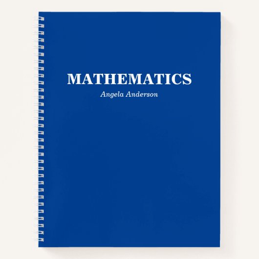 Personalisiert Blue School Subject Spiral Notizblock (Vorderseite)