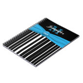 Personalisiert Blue Schwarz-weiß Strip Notebook Notizblock (Linke Seite)
