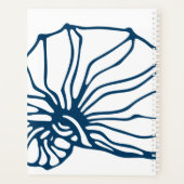 Personalisiert Blue Seashell Pattern - Beach House Planer (Rückseite)