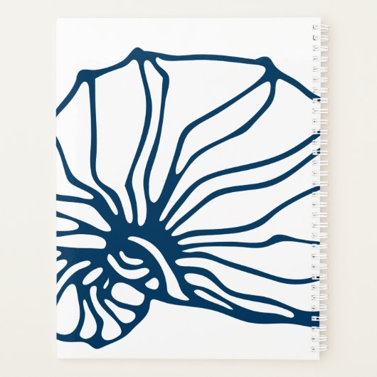 Personalisiert Blue Seashell Pattern - Beach House Planer (Rückseite)